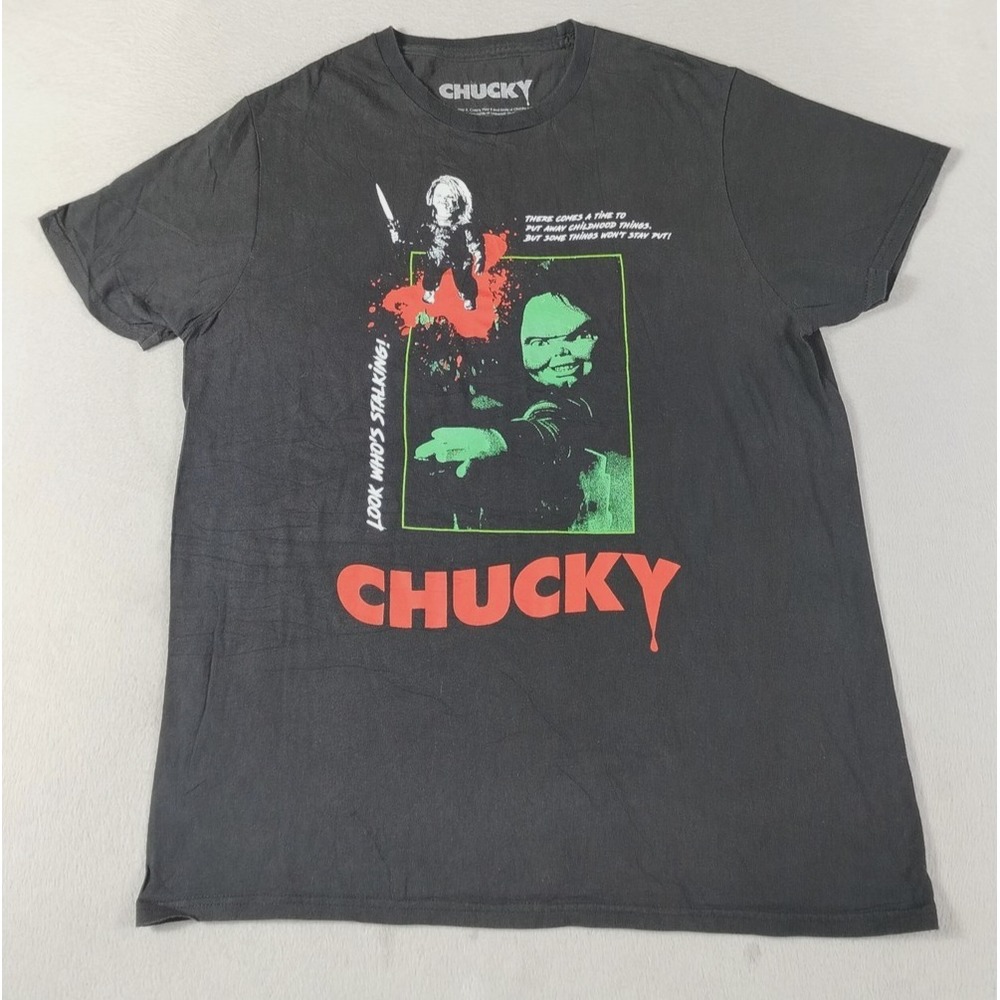 Chucky‎ Shirt Mens Medium Black Horror Movie Graphic Tee Child's Play Halloween